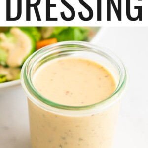 Jar of pumpkin dressing.