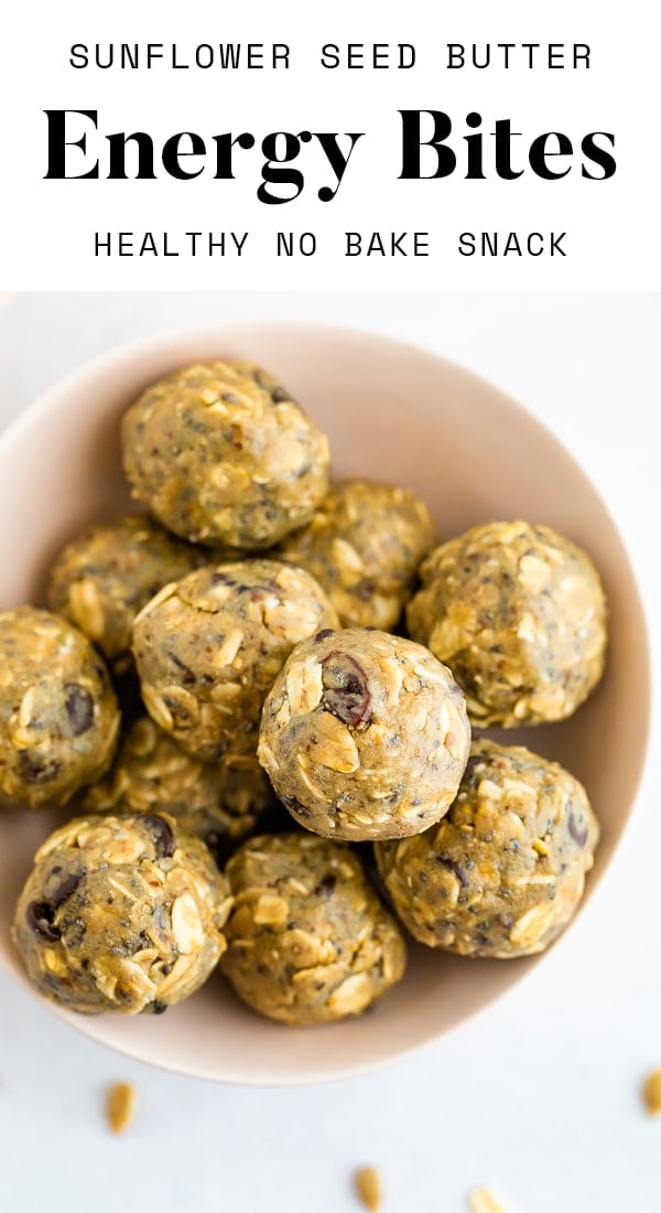 No Bake SunButter Energy Bites {NutFree} Eating Bird Food