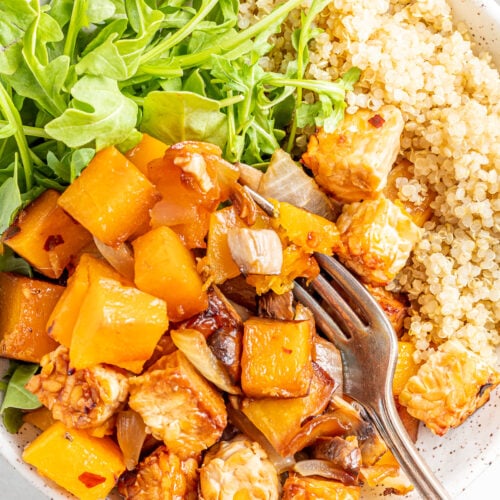 One Pan Tempeh Butternut Squash Bake Eating Bird Food