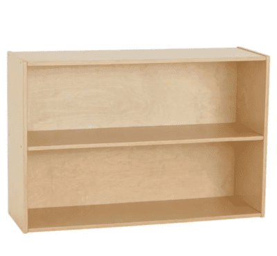 Storage cabinet with two shelves.