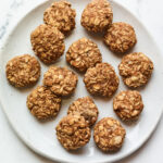 Plate of no bake protein cookies.