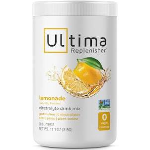 Container of Ultima Replenisher Electrolyte Powder.