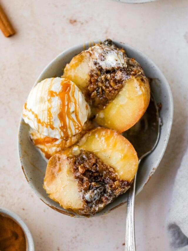 Baked Apples Eating Bird Food