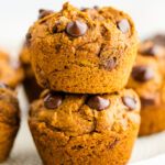 Two muffins stacked on top of each other.