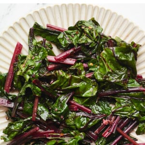 A plate of beet greens.