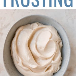 Bowl of homemade cream cheese frosting.