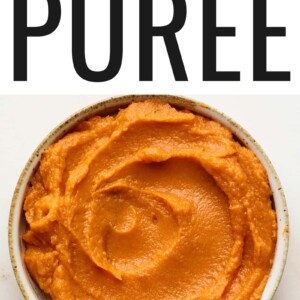 Bowl of sweet potato puree.