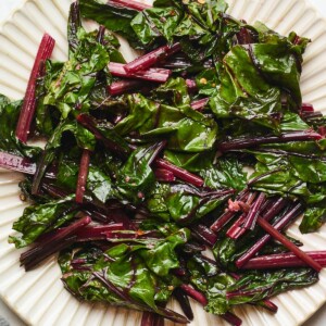 A plate of beet greens.