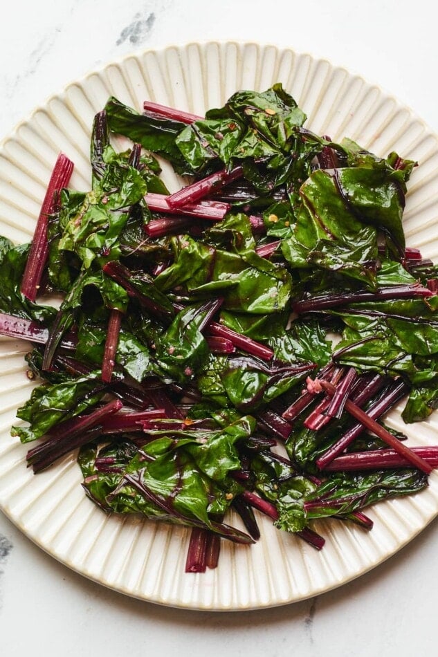 A plate of beet greens.