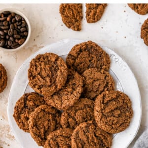 Plate of almond butter espresso cookies.