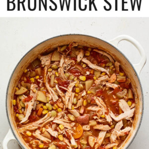 Dutch oven pot with Brunswick stew.