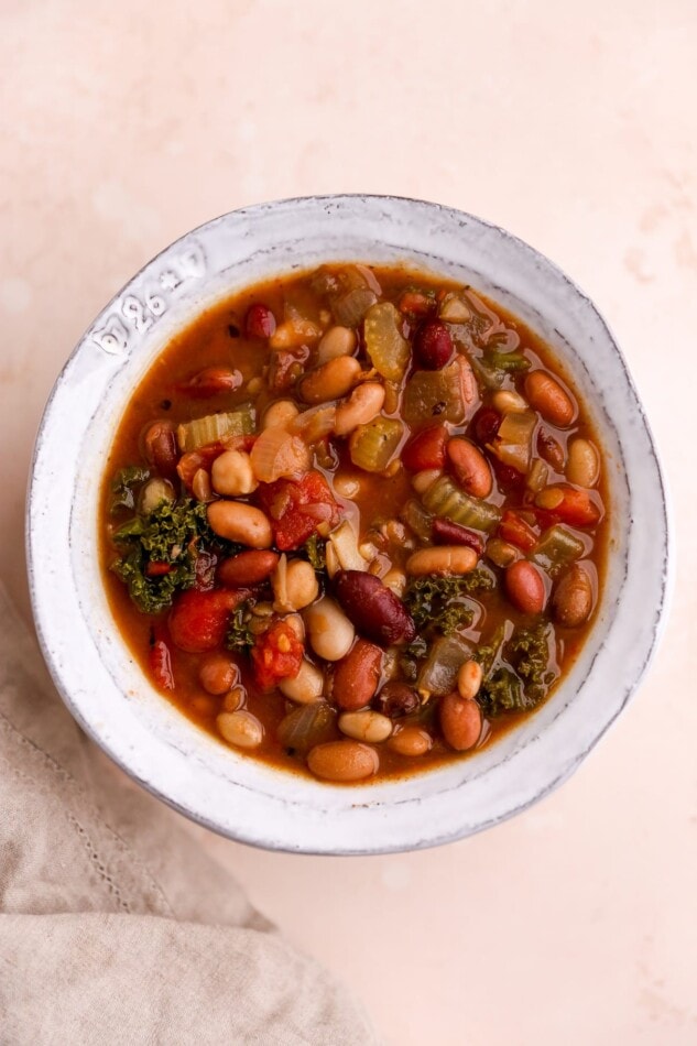 A bowl of 15 bean soup.