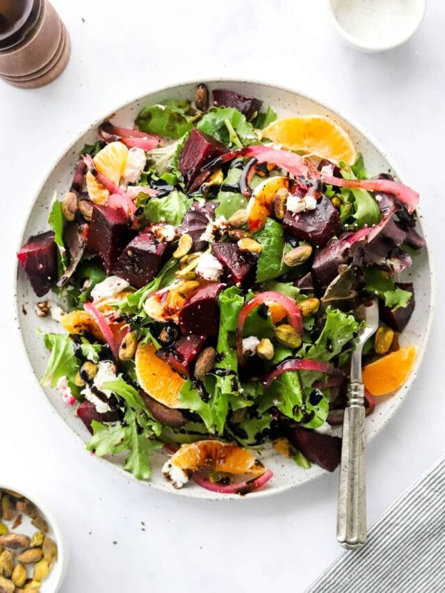 Baby Beet and Clementine Salad Eating Bird Food