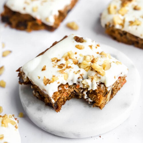 Healthy Carrot Cake Bars {w/ Cream Cheese Frosting} Eating Bird Food