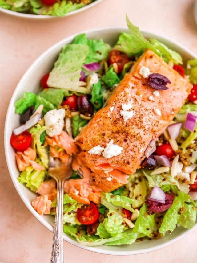 Mediterranean Salmon Salad Eating Bird Food