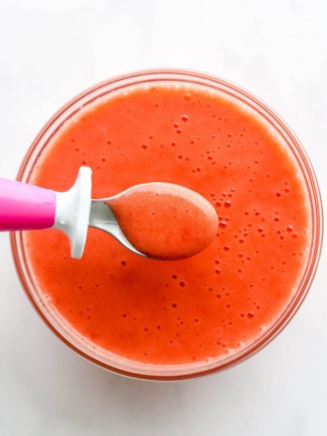 Strawberry Puree for Babies Eating Bird Food