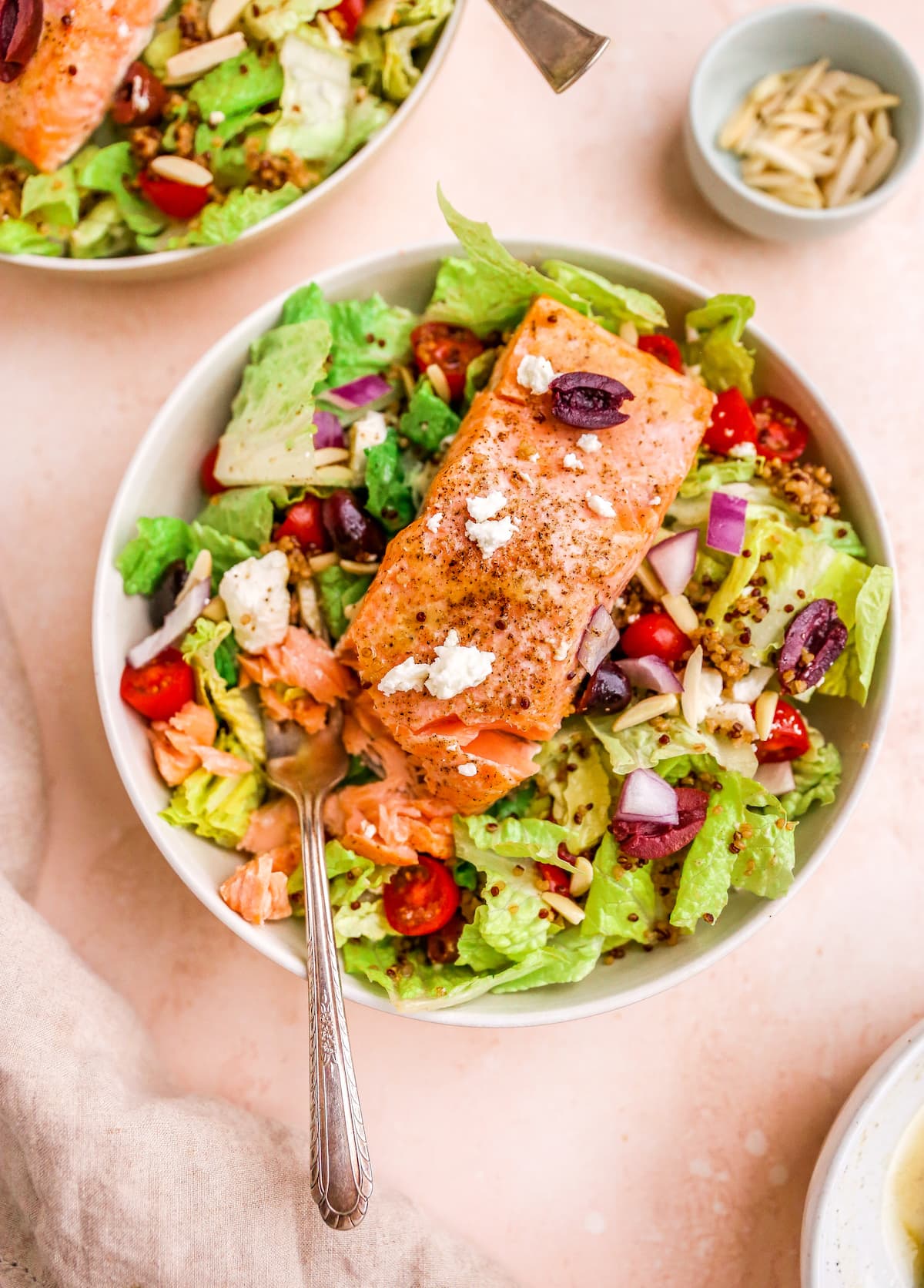 Mediterranean Salmon Salad Eating Bird Food