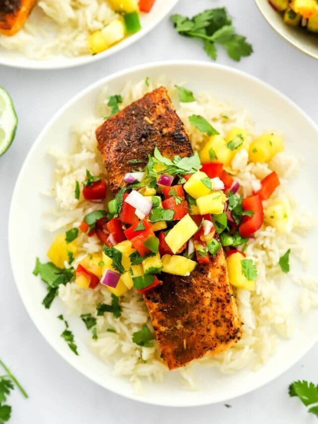 Blackened Salmon Eating Bird Food