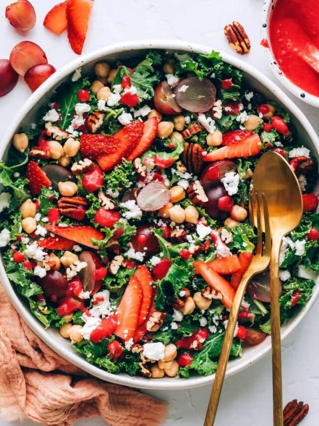 Strawberry Kale Salad Eating Bird Food