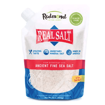 A container of Redmond Real Salt.