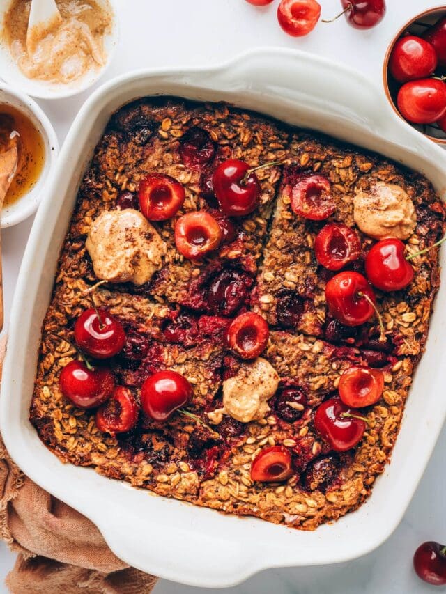 Cherry Baked Oatmeal Eating Bird Food
