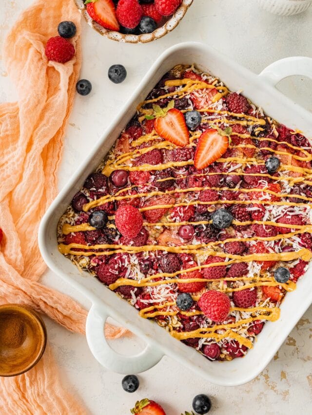 One Pan Baked Oatmeal Eating Bird Food