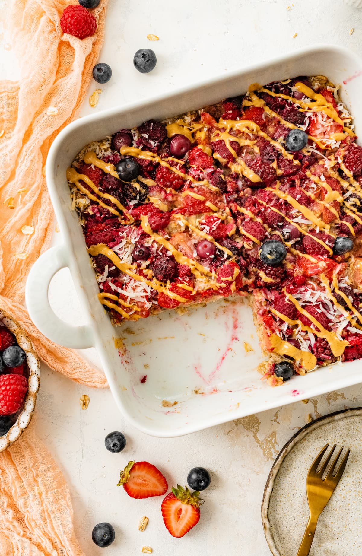 One Pan Baked Oatmeal Eating Bird Food