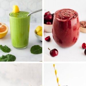 Collage of 4 different smoothies