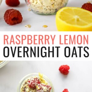 Jars of Raspberry Lemon Overnight Oats.