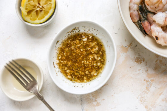 Marinade in a bowl.