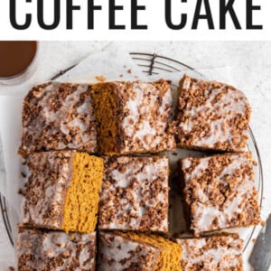 9 slices of pumpkin coffee cake.