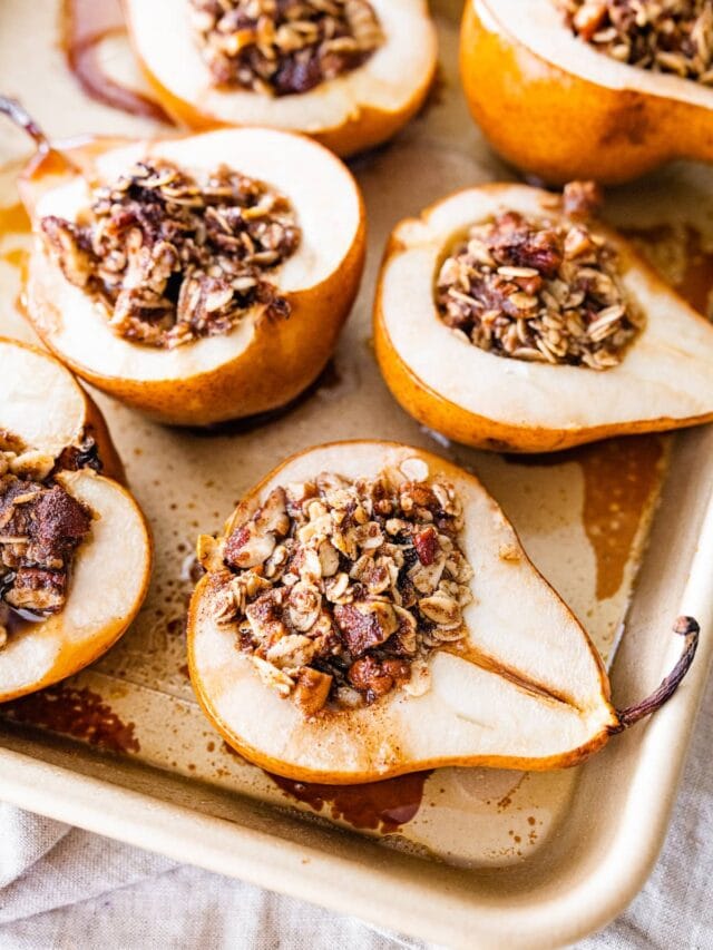 Baked Pears Eating Bird Food
