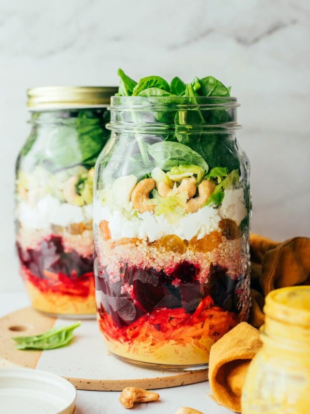 Beet Power Mason Jar Salad Eating Bird Food
