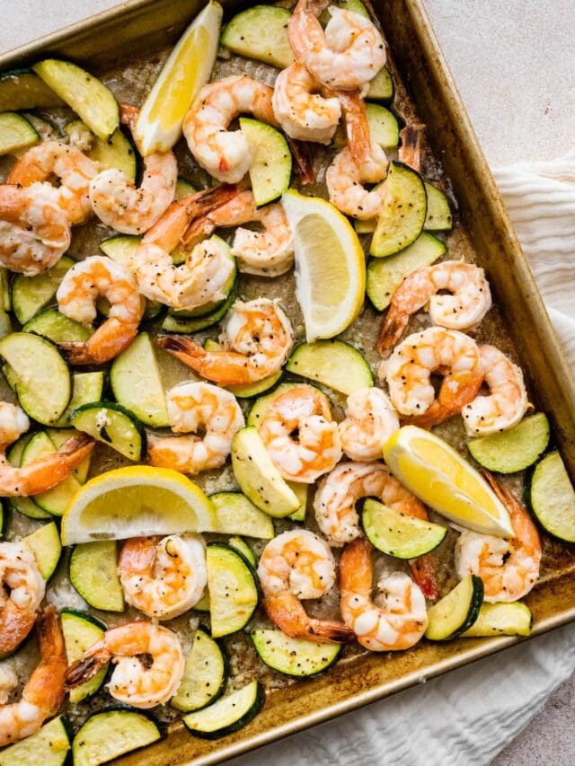 Shrimp Scampi Sheet Pan Meal Eating Bird Food