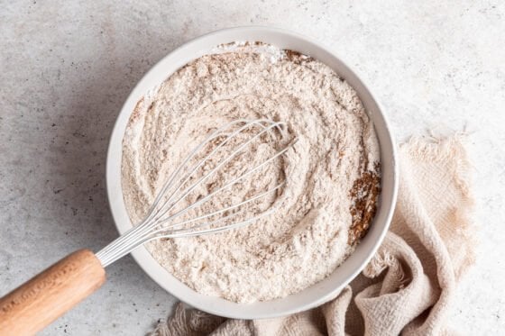 Dry ingredients whisked together.