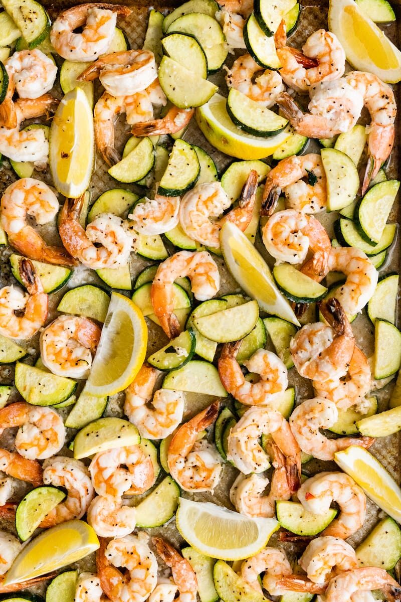 Shrimp Scampi Sheet Pan Meal - Eating Bird Food