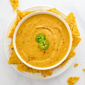 A bowl of vegan queso.