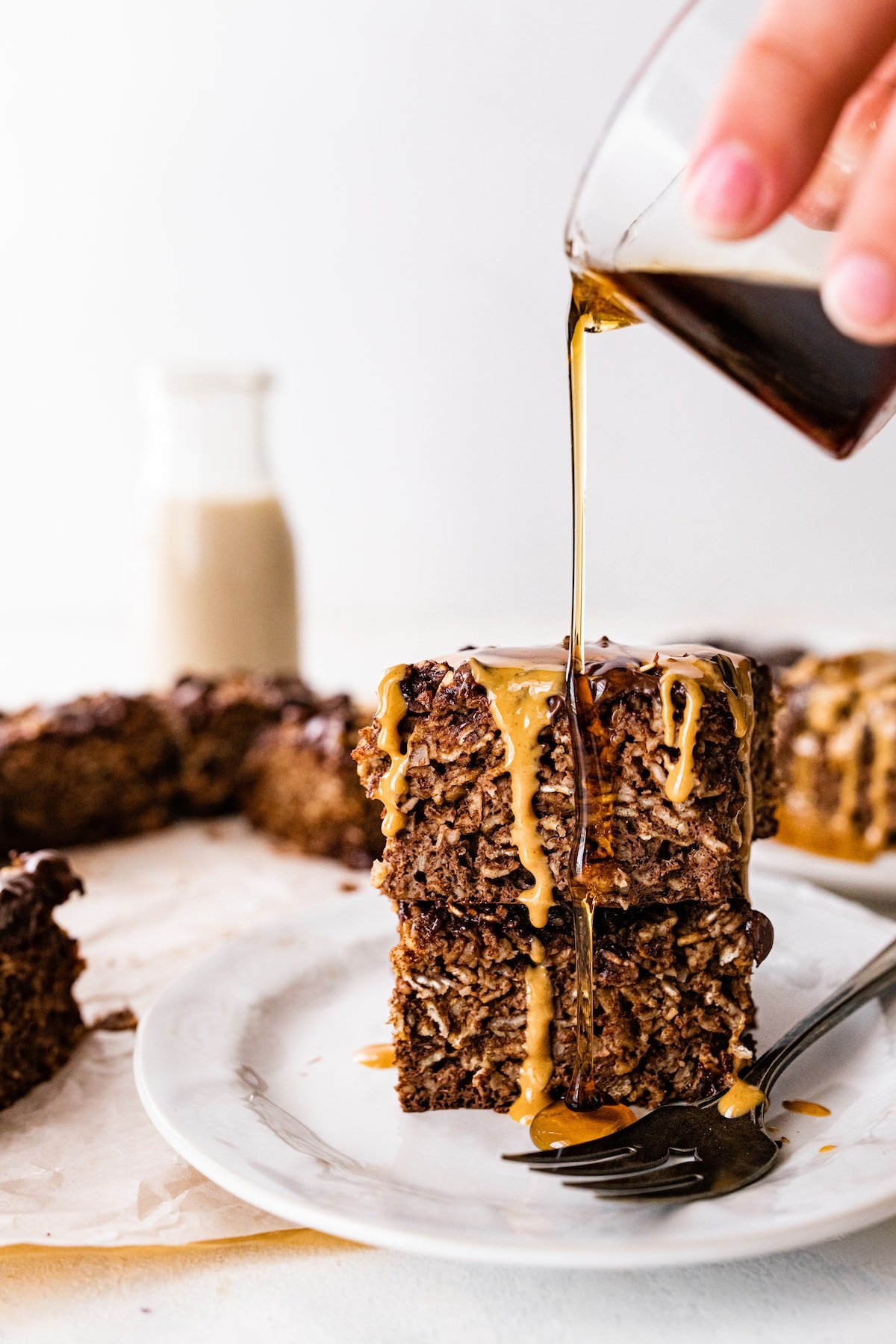 Cauliflower Brownie Baked Oatmeal Eating Bird Food