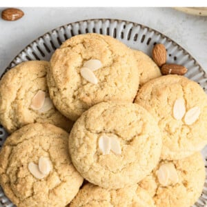 Gluten-free and grain-free almond cookies on a plate.