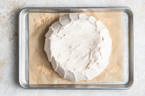 Pavlova cooling after baking.