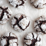 Cookies on parchment paper.