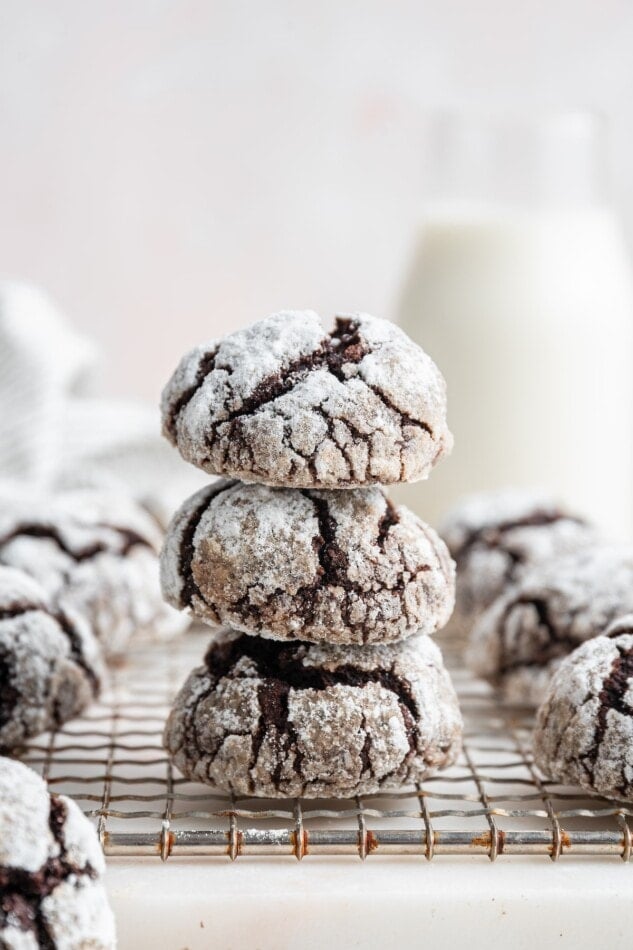 Three cookies stacked on top of each other.