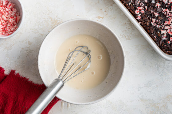 Icing whipped in a bowl.