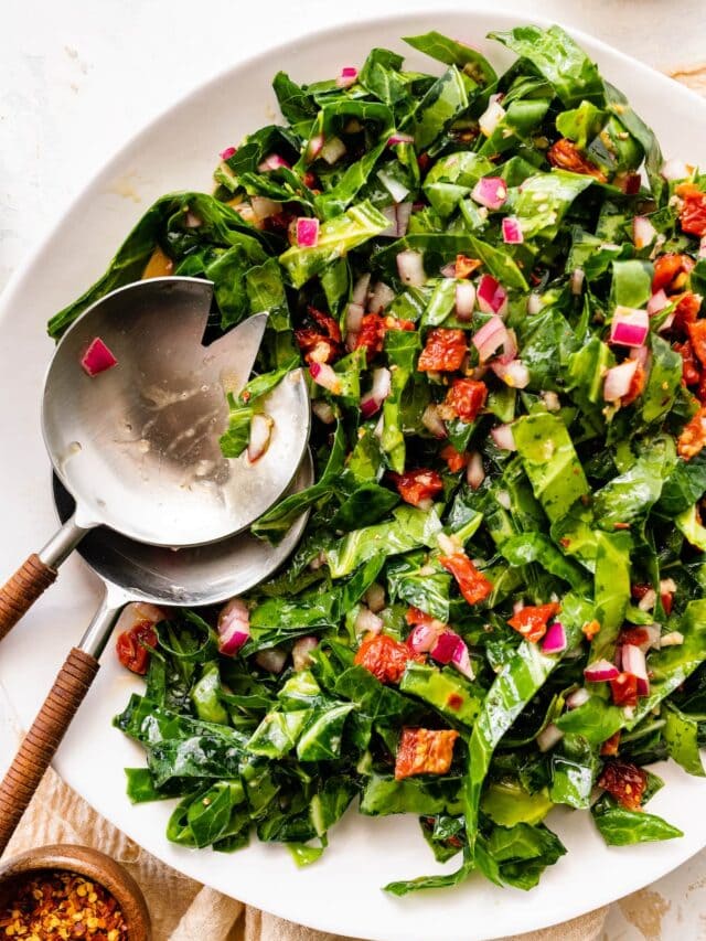 Raw Collard Green Salad Eating Bird Food