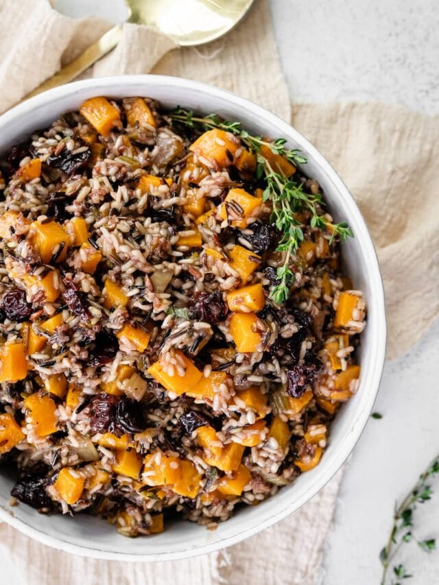 Wild Rice Stuffing with Butternut Squash and Cherries Eating Bird Food