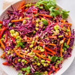 Asian edamame salad in a salad bowl.