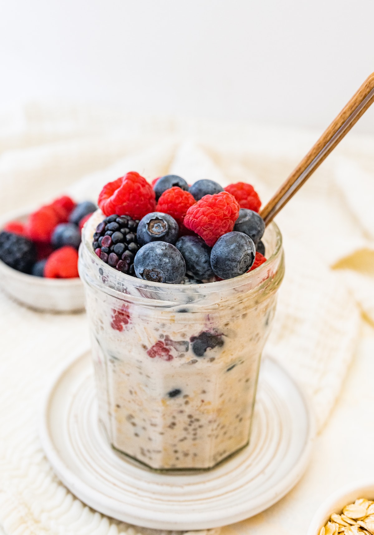 Low Calorie Overnight Oats Eating Bird Food