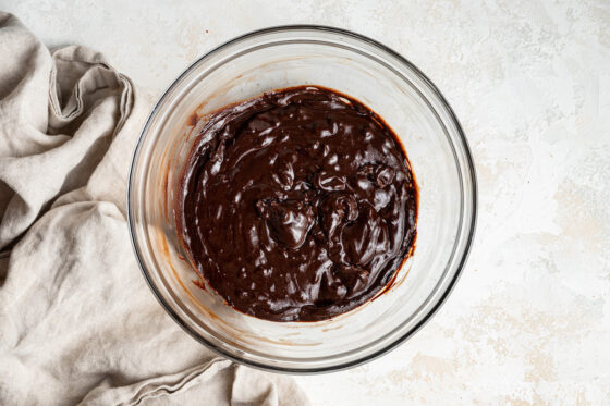 Melted chocolate in a bowl.