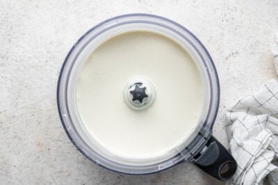 Ingredients after being blended in a food processor.