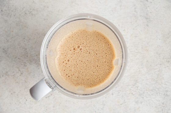 Protein coffee in a blender.